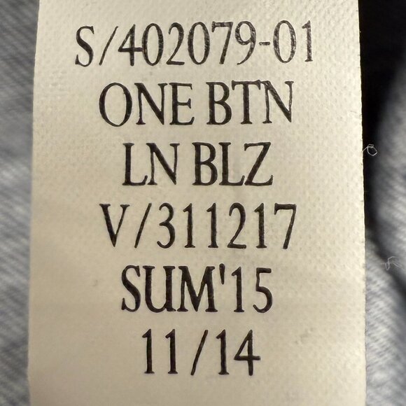 EUC Women's BANANA REPBULIC One-Button Linen Blazer Chambray | Size 14 - Picture 10 of 10